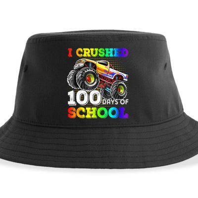 I Crushed 100 Days Of School Monster Truck For Sustainable Bucket Hat