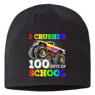 I Crushed 100 Days Of School Monster Truck For Sustainable Beanie