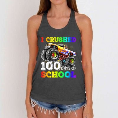 I Crushed 100 Days Of School Monster Truck For Women's Knotted Racerback Tank