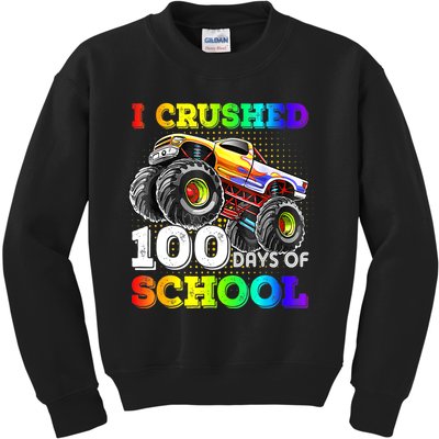 I Crushed 100 Days Of School Monster Truck For Kids Sweatshirt