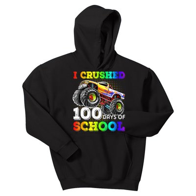 I Crushed 100 Days Of School Monster Truck For Kids Hoodie