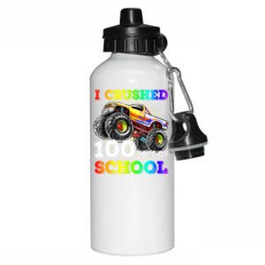 I Crushed 100 Days Of School Monster Truck For Aluminum Water Bottle