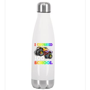 I Crushed 100 Days Of School Monster Truck For Stainless Steel Insulated Water Bottle