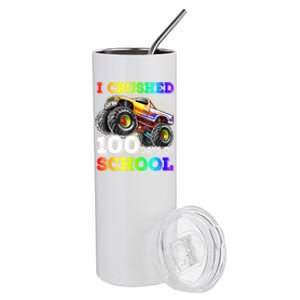 I Crushed 100 Days Of School Monster Truck For Stainless Steel Tumbler