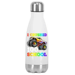 I Crushed 100 Days Of School Monster Truck For Stainless Steel Insulated Water Bottle