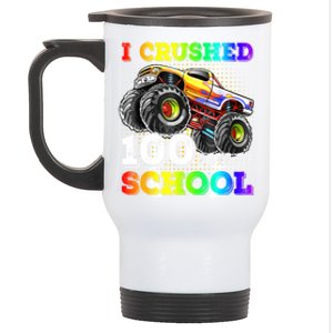 I Crushed 100 Days Of School Monster Truck For Stainless Steel Travel Mug