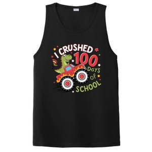 I Crushed 100 Days Of School Dinosaur Monster Truck Boy PosiCharge Competitor Tank