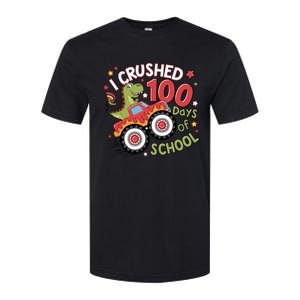 I Crushed 100 Days Of School Dinosaur Monster Truck Boy Softstyle CVC T-Shirt