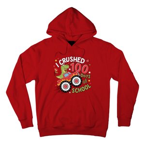 I Crushed 100 Days Of School Dinosaur Monster Truck Boy Hoodie