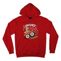 I Crushed 100 Days Of School Dinosaur Monster Truck Boy Hoodie