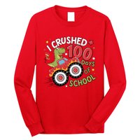 I Crushed 100 Days Of School Dinosaur Monster Truck Boy Long Sleeve Shirt