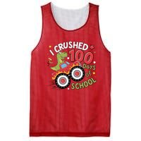 I Crushed 100 Days Of School Dinosaur Monster Truck Boy Mesh Reversible Basketball Jersey Tank