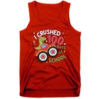 I Crushed 100 Days Of School Dinosaur Monster Truck Boy Tank Top