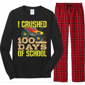 I Crushed 100 Days Of School Monster Truck Long Sleeve Pajama Set