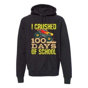 I Crushed 100 Days Of School Monster Truck Premium Hoodie