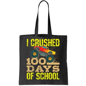 I Crushed 100 Days Of School Monster Truck Tote Bag