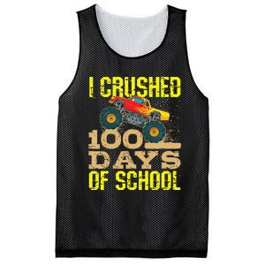 I Crushed 100 Days Of School Monster Truck Mesh Reversible Basketball Jersey Tank