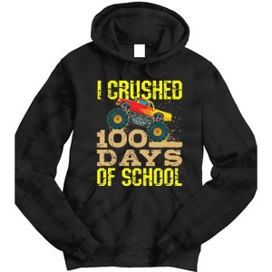 I Crushed 100 Days Of School Monster Truck Tie Dye Hoodie