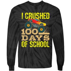 I Crushed 100 Days Of School Monster Truck Tie-Dye Long Sleeve Shirt