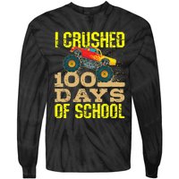 I Crushed 100 Days Of School Monster Truck Tie-Dye Long Sleeve Shirt