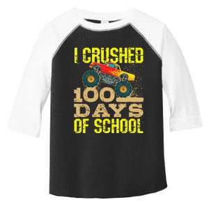 I Crushed 100 Days Of School Monster Truck Toddler Fine Jersey T-Shirt