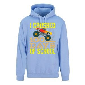 I Crushed 100 Days Of School Monster Truck Unisex Surf Hoodie