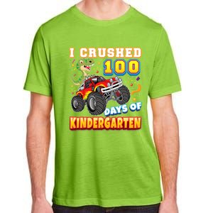 I Crushed 100 Days Of Kindergarten 100th Day School Monster Gift Adult ChromaSoft Performance T-Shirt