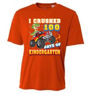 I Crushed 100 Days Of Kindergarten 100th Day School Monster Gift Cooling Performance Crew T-Shirt