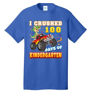 I Crushed 100 Days Of Kindergarten 100th Day School Monster Gift Tall T-Shirt