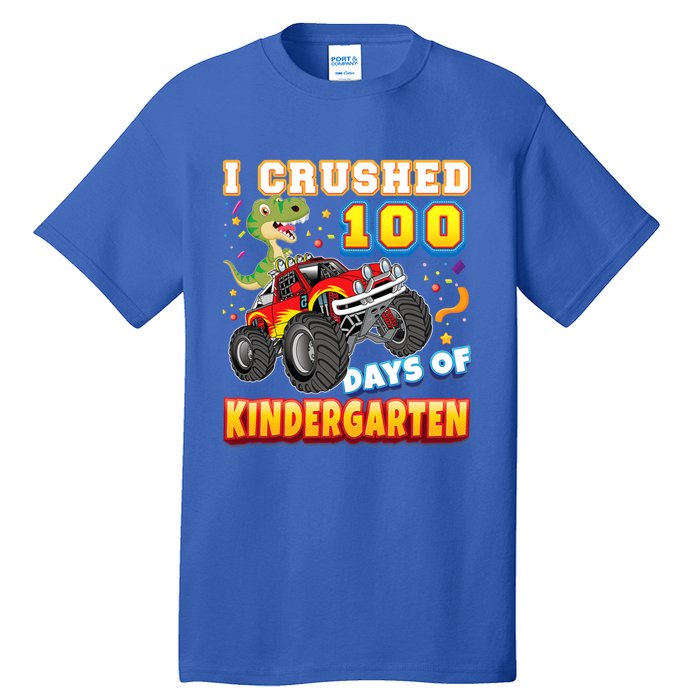 I Crushed 100 Days Of Kindergarten 100th Day School Monster Gift Tall T-Shirt