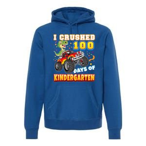 I Crushed 100 Days Of Kindergarten 100th Day School Monster Gift Premium Hoodie