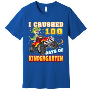 I Crushed 100 Days Of Kindergarten 100th Day School Monster Gift Premium T-Shirt