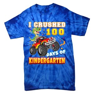 I Crushed 100 Days Of Kindergarten 100th Day School Monster Gift Tie-Dye T-Shirt