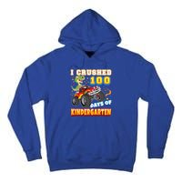 I Crushed 100 Days Of Kindergarten 100th Day School Monster Gift Tall Hoodie