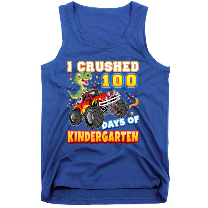 I Crushed 100 Days Of Kindergarten 100th Day School Monster Gift Tank Top