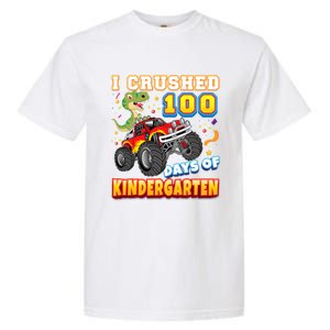 I Crushed 100 Days Of Kindergarten 100th Day School Monster Gift Garment-Dyed Heavyweight T-Shirt