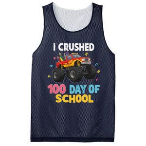 I Crushed 100 Days Of School For Monster Truck 100 Day Mesh Reversible Basketball Jersey Tank