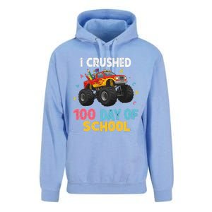 I Crushed 100 Days Of School For Monster Truck 100 Day Unisex Surf Hoodie