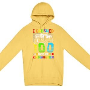 I Crushed 100 Days Of Kindergarten 100th Day Of School Funny Gift Premium Pullover Hoodie