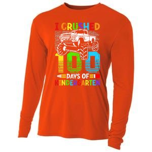 I Crushed 100 Days Of Kindergarten 100th Day Of School Funny Gift Cooling Performance Long Sleeve Crew