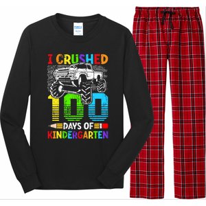 I Crushed 100 Days Of Kindergarten 100th Day Of School Funny Gift Long Sleeve Pajama Set