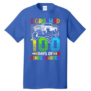 I Crushed 100 Days Of Kindergarten 100th Day Of School Funny Gift Tall T-Shirt