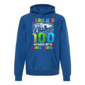 I Crushed 100 Days Of Kindergarten 100th Day Of School Funny Gift Premium Hoodie