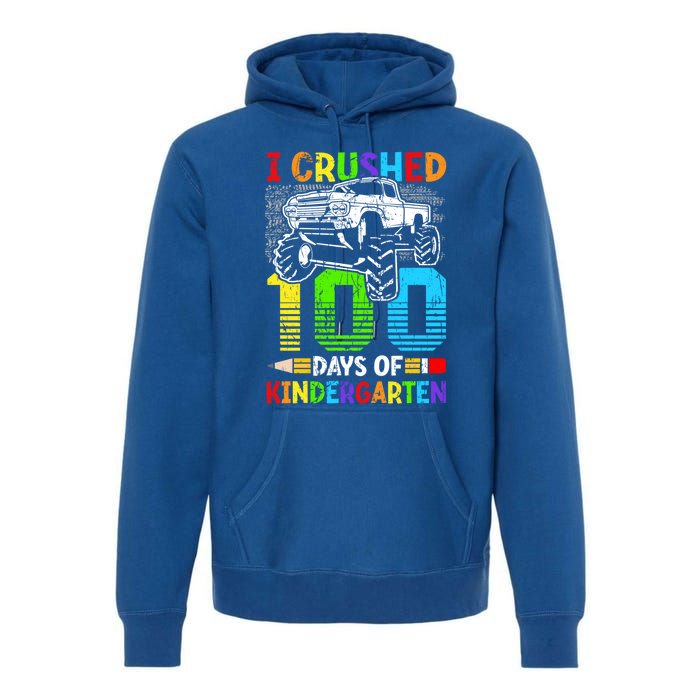 I Crushed 100 Days Of Kindergarten 100th Day Of School Funny Gift Premium Hoodie