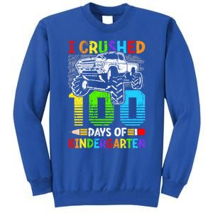 I Crushed 100 Days Of Kindergarten 100th Day Of School Funny Gift Tall Sweatshirt