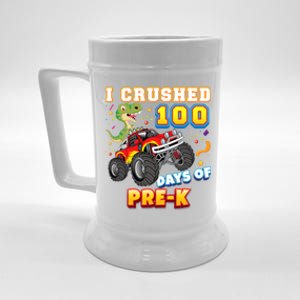 I Crushed 100 Days Of Pre K 100th Day School Monster Car Gift Beer Stein