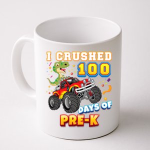 I Crushed 100 Days Of Pre K 100th Day School Monster Car Gift Coffee Mug