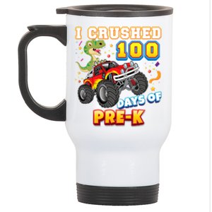 I Crushed 100 Days Of Pre K 100th Day School Monster Car Gift Stainless Steel Travel Mug