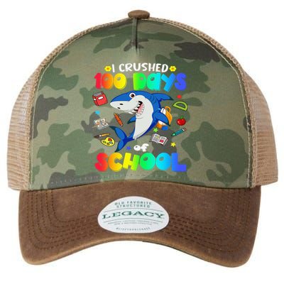 I Crushed 100 Days of School Funny Shark Lover Legacy Tie Dye Trucker Hat