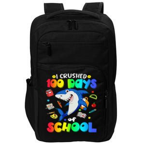 I Crushed 100 Days of School Funny Shark Lover Impact Tech Backpack